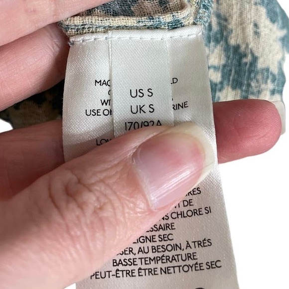 Free People Ellie Floral Print Gauze Midi Dress In Soft Seafoam Small - Picture 6 of 7